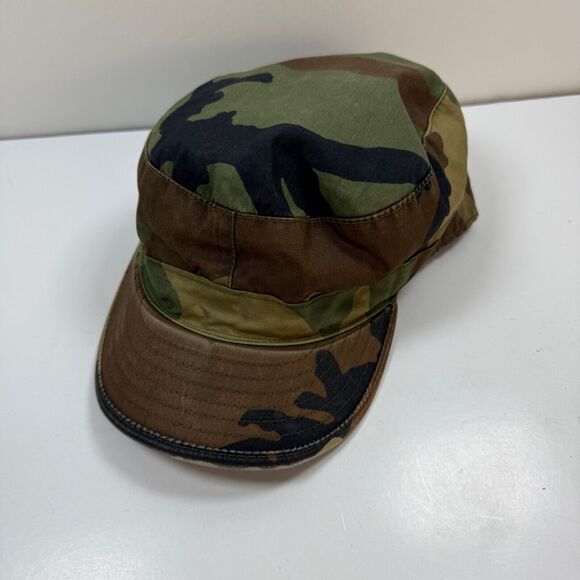 US Military Woodland Camo Army Hot Weather Hat Cap Size 6 7/8 | SP0100-99-D-CA82 - Picture 8 of 10
